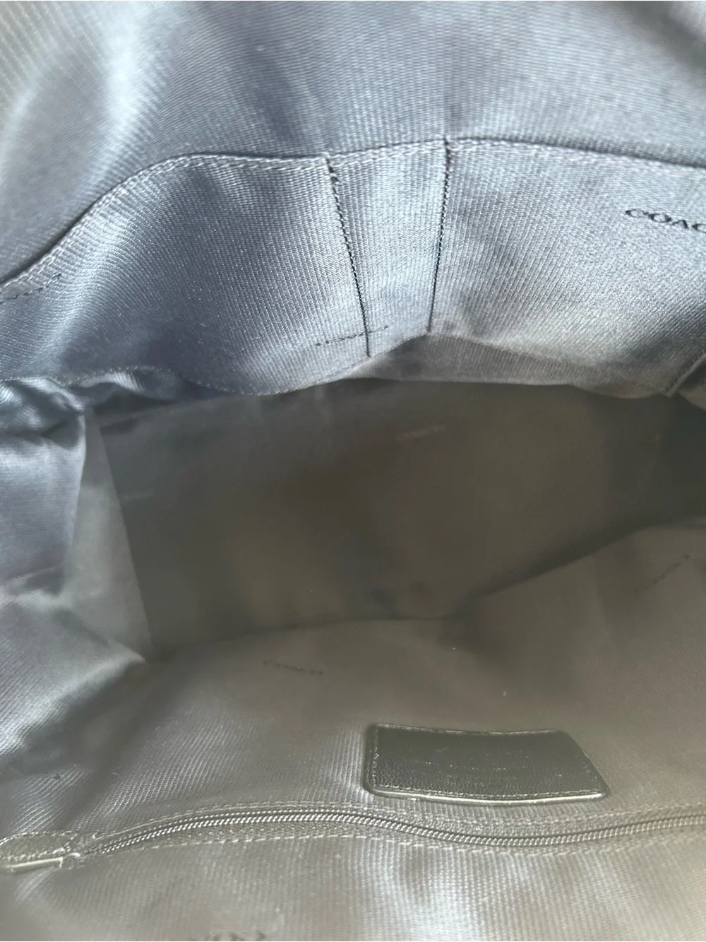Coach Metallic Pewter Pebbled Leather Satchel with Crossbody Strap